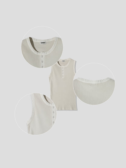 Vintage Henley Rib Tank Top