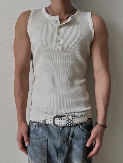 Vintage Henley Rib Tank Top