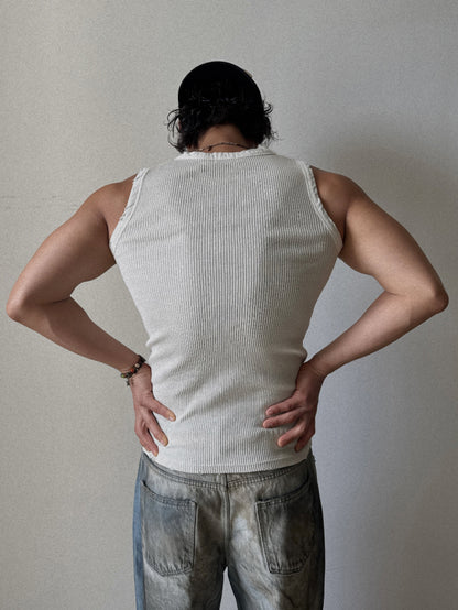 Vintage Henley Rib Tank Top