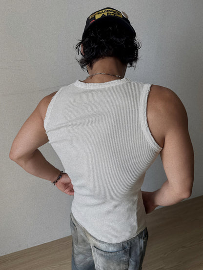 Vintage Henley Rib Tank Top