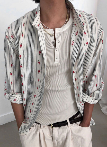 Vintage Henley Rib Tank Top