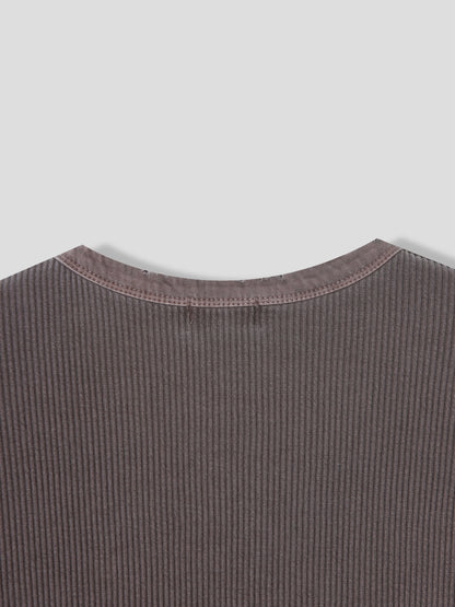 Peak Ribbed Henley Short Sleeve Tee