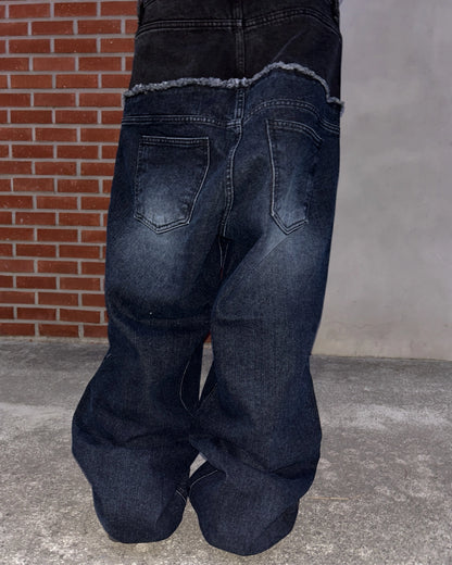 Two-Layered Wide Denim Pants