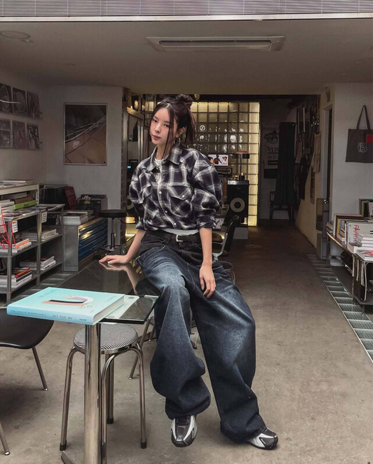 Two-Layered Wide Denim Pants