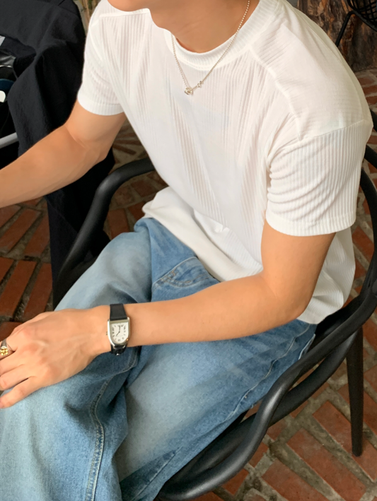 Seam-Detailed Ribbed T-Shirt