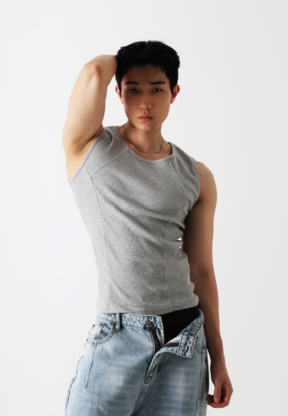 Seam Detail Ribbed Tank Top