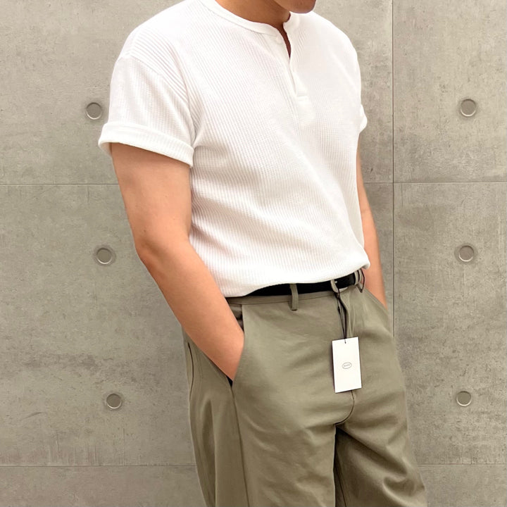 Waffle Henley Neck