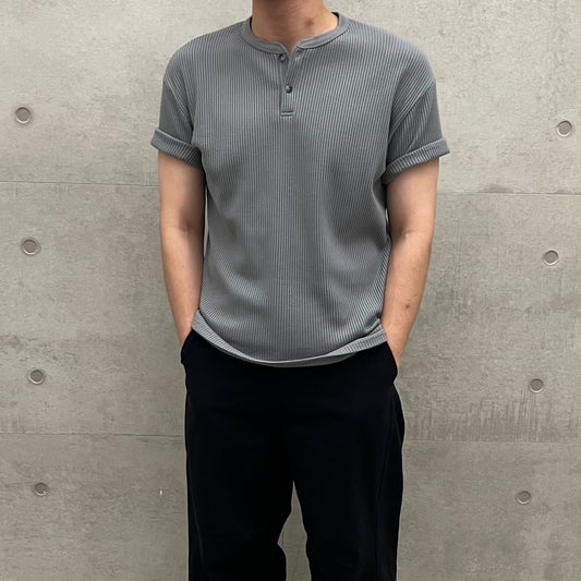Waffle Henley Neck