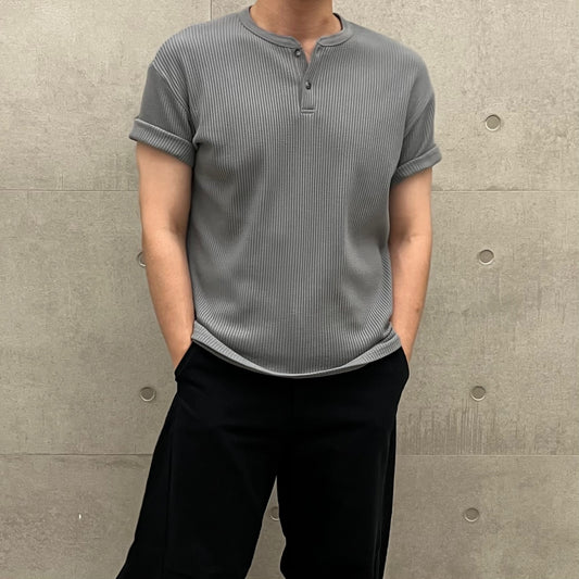 Waffle Henley Neck