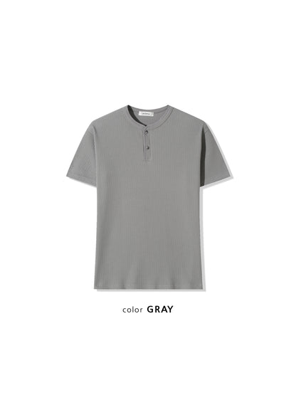 Waffle Henley Neck