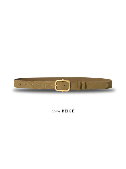 Gold Buckle Leather Belt