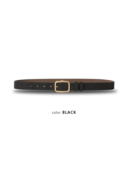 Gold Buckle Leather Belt