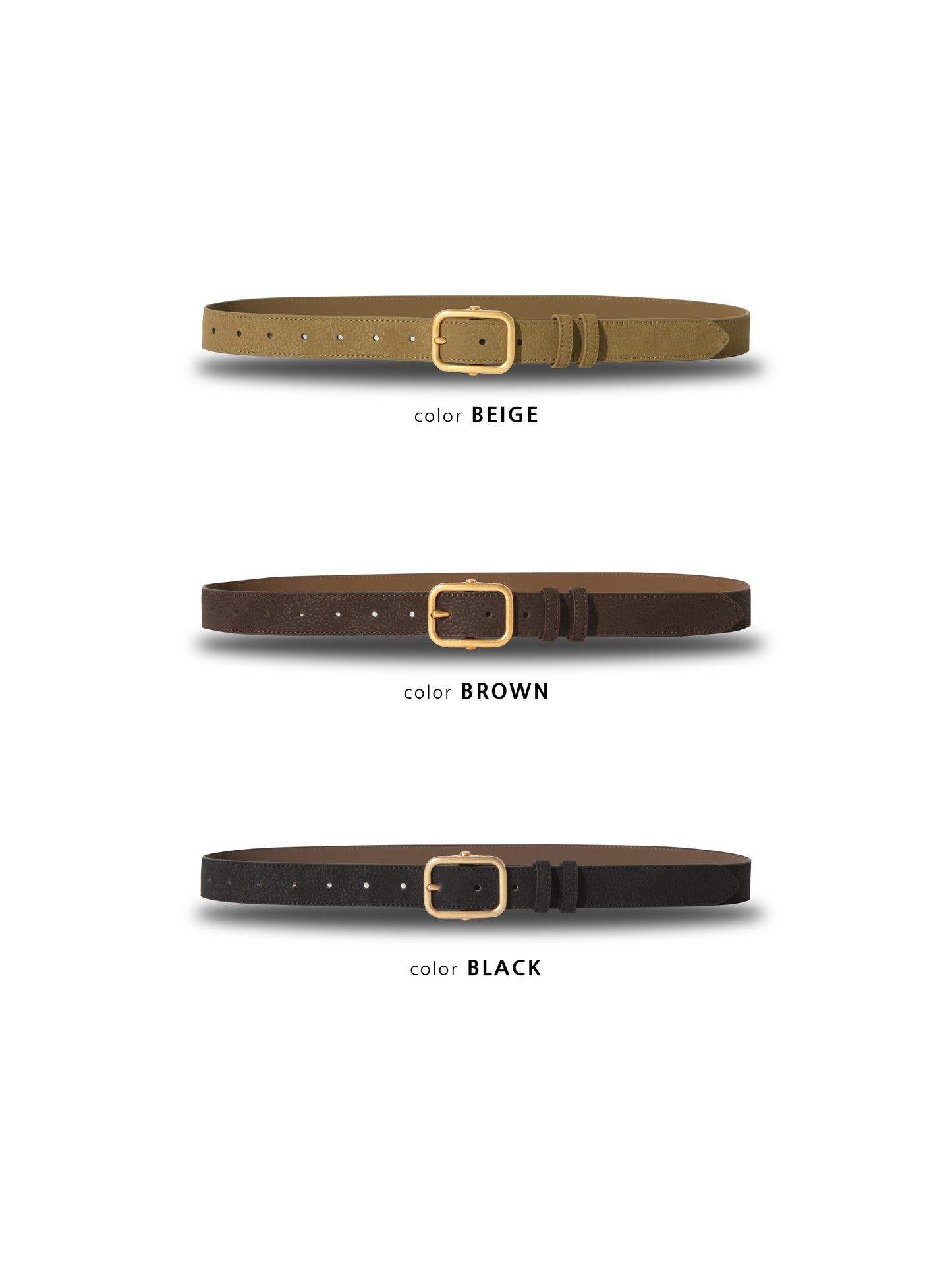 Gold Buckle Leather Belt