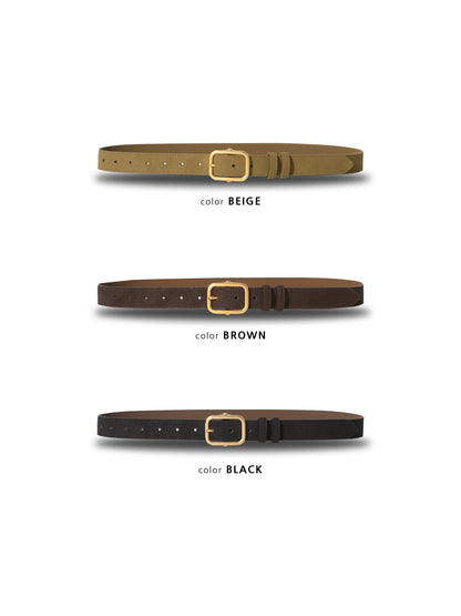 Gold Buckle Leather Belt