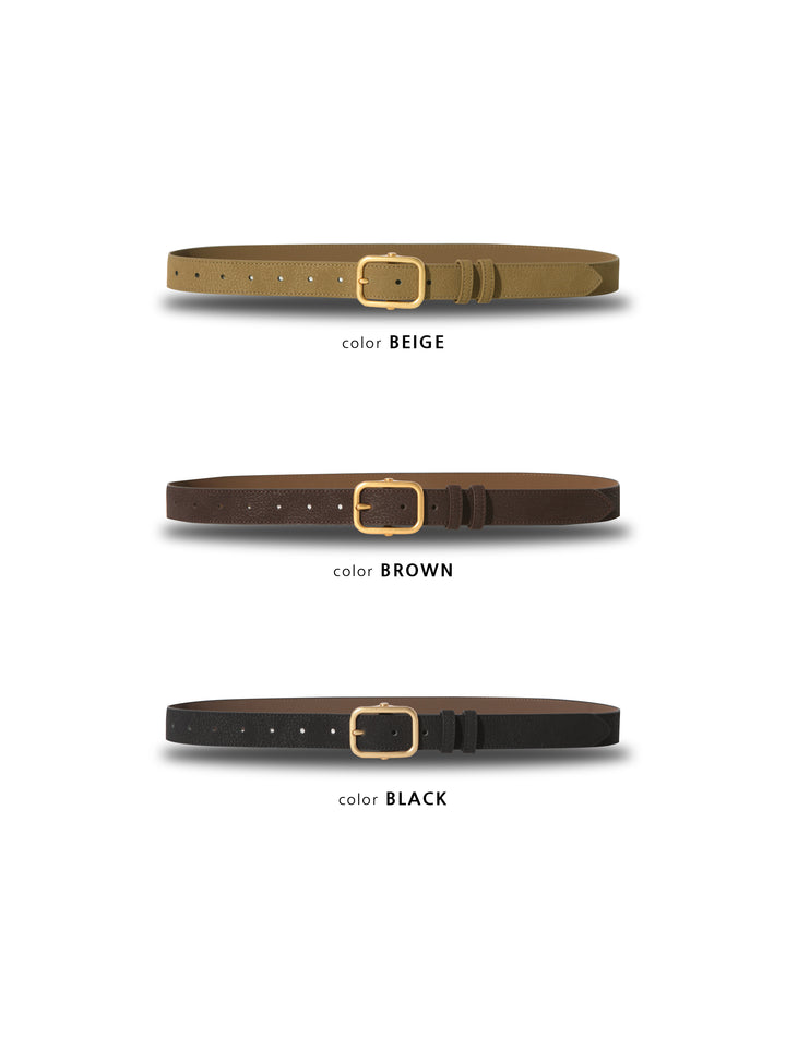 Gold Buckle Leather Belt