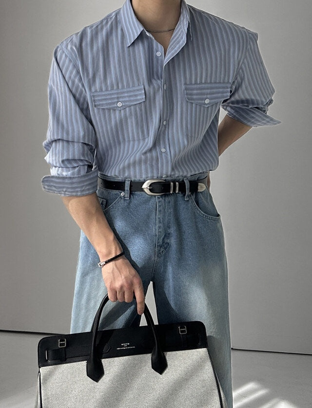 Twin-Pocket Stripe Shirt