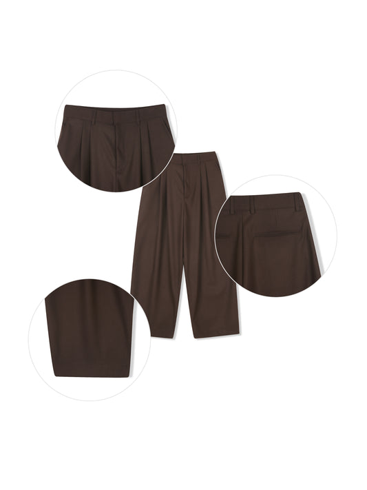 Tailored Wool Wide Slacks