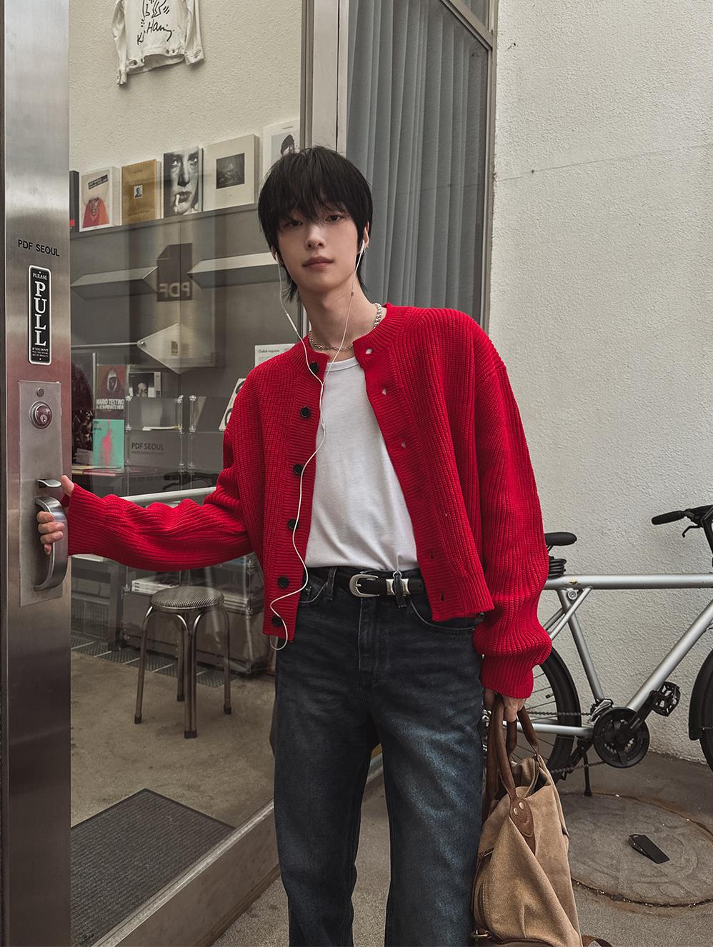 Crop Hacci Knit Cardigan