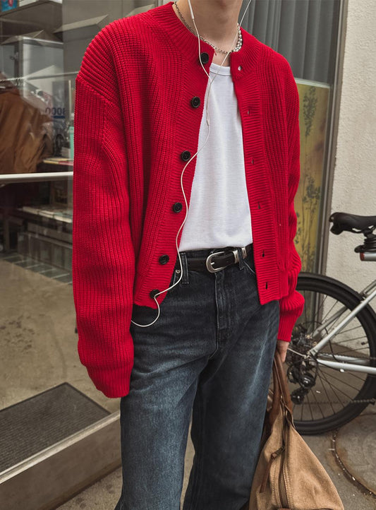 Crop Hacci Knit Cardigan