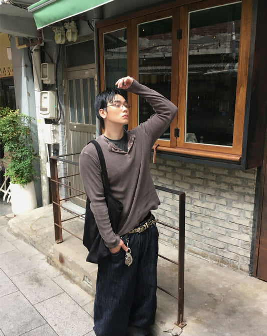 Peak Ribbed Henle Long Sleeve Tee