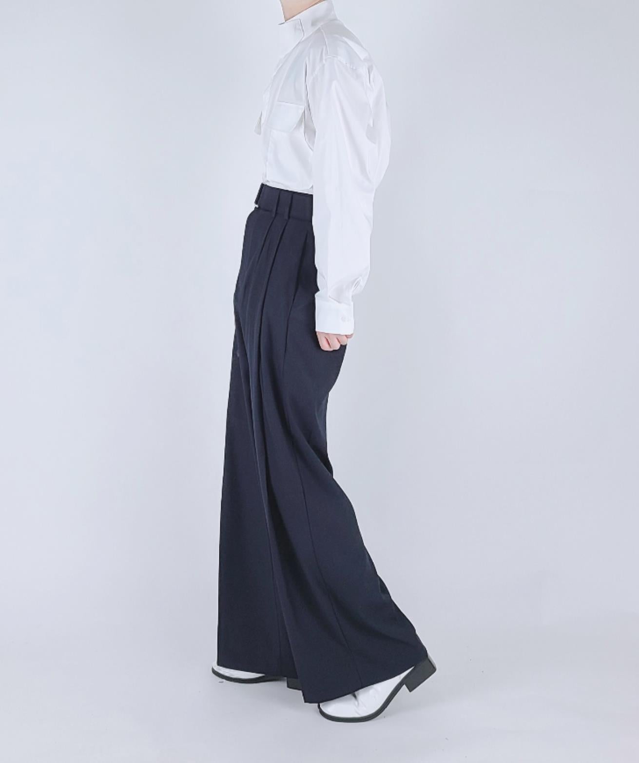 Noir Belted Wide Slacks