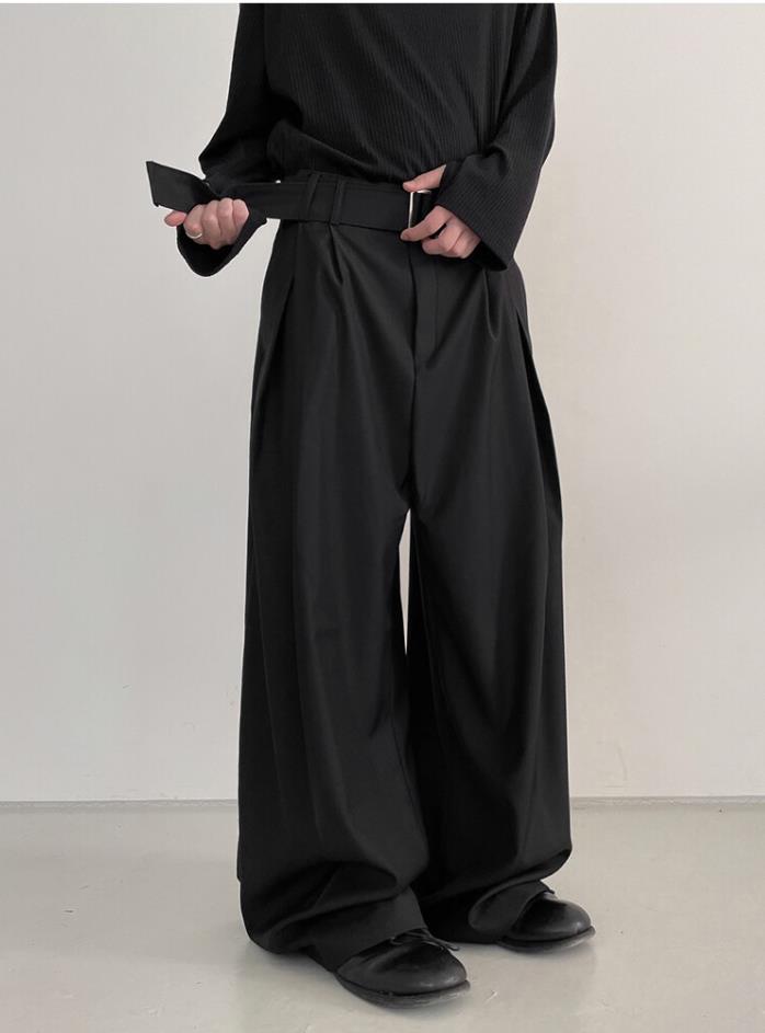 Noir Belted Wide Slacks