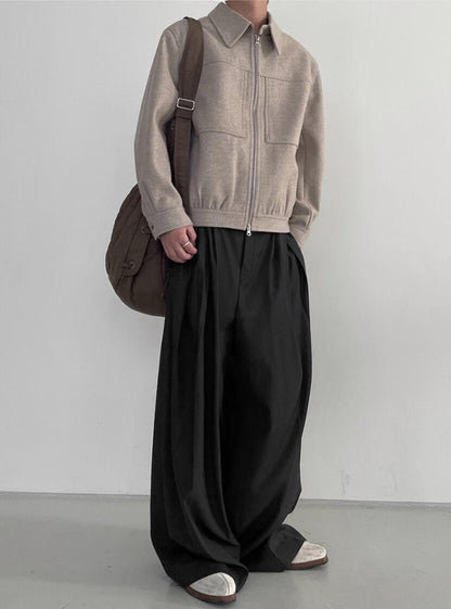 Noir Belted Wide Slacks