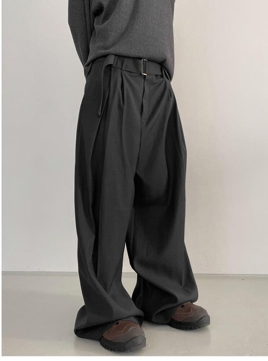 Noir Belted Wide Slacks