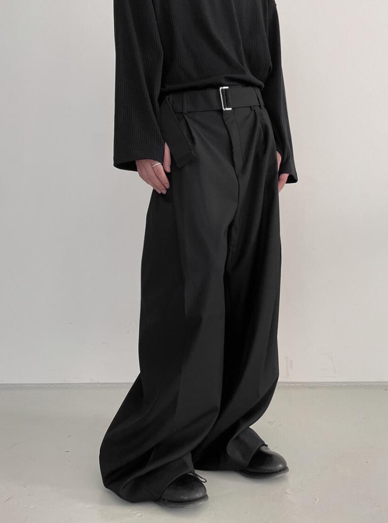 Noir Belted Wide Slacks