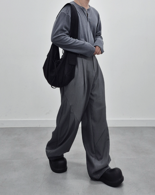 Tencel Curve Wide Trousers