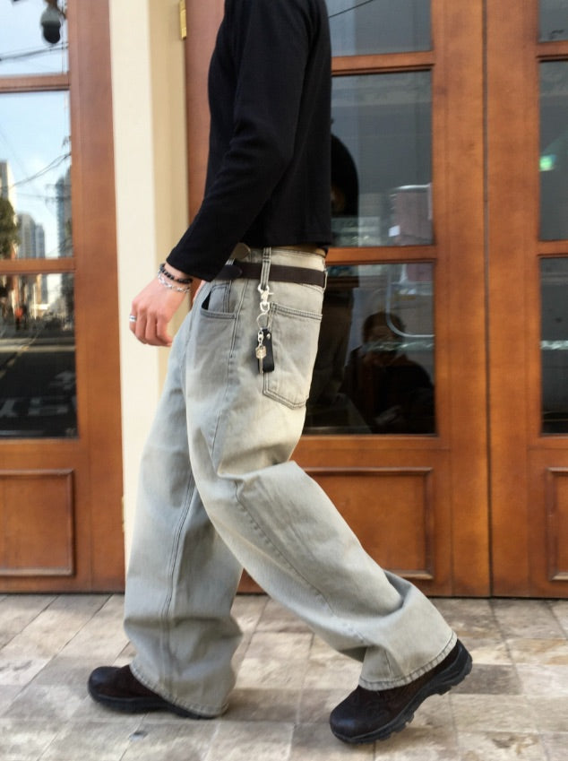 Double Belt Wide Denim