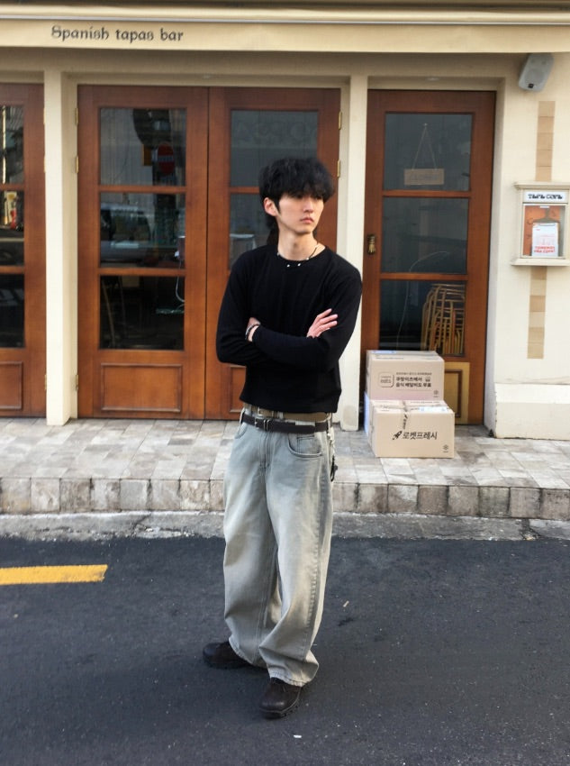Double Belt Wide Denim