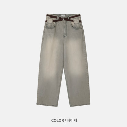 Double Belt Wide Denim