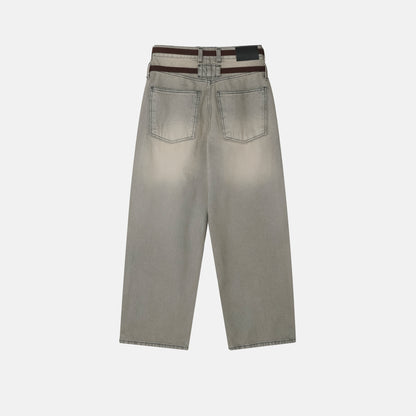 Double Belt Wide Denim