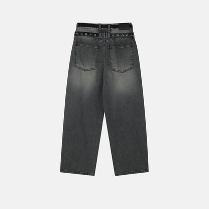 Double Belt Wide Denim