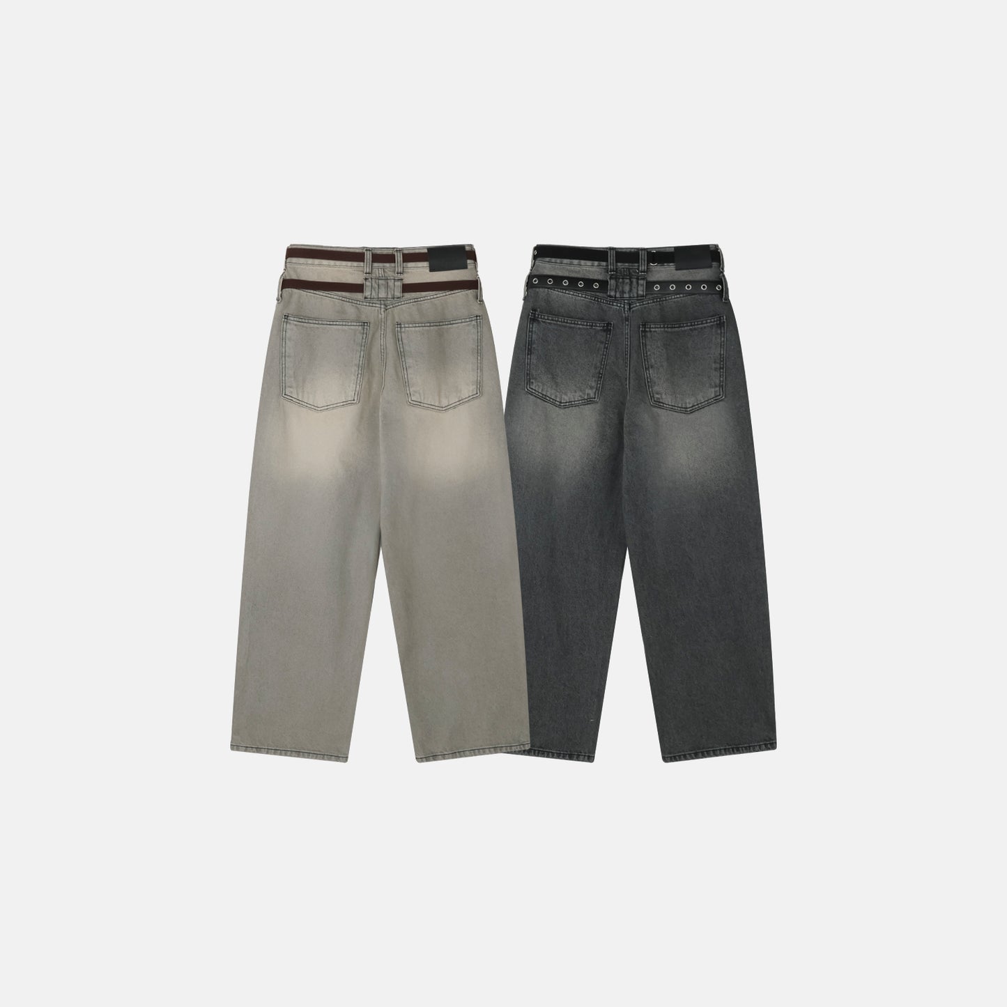 Double Belt Wide Denim