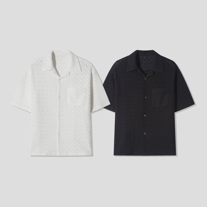 Air Texture Open Collar Shirt