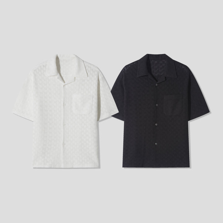 Air Texture Open Collar Shirt