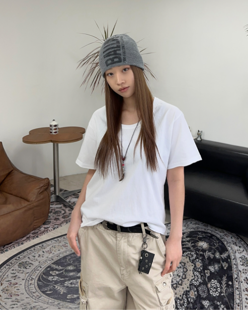 Washed Deep Crop U-Neck Tee