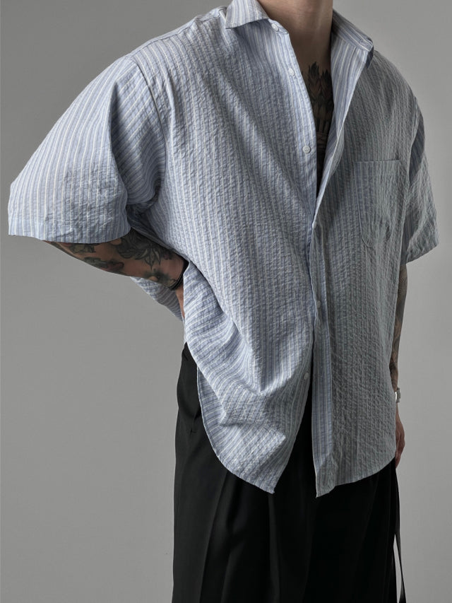 Pigment-Washed Nylon Shirt Jacket