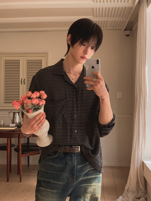 Pigment-Washed Nylon Shirt Jacket