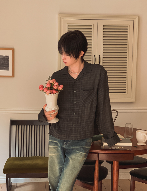 Pigment-Washed Nylon Shirt Jacket