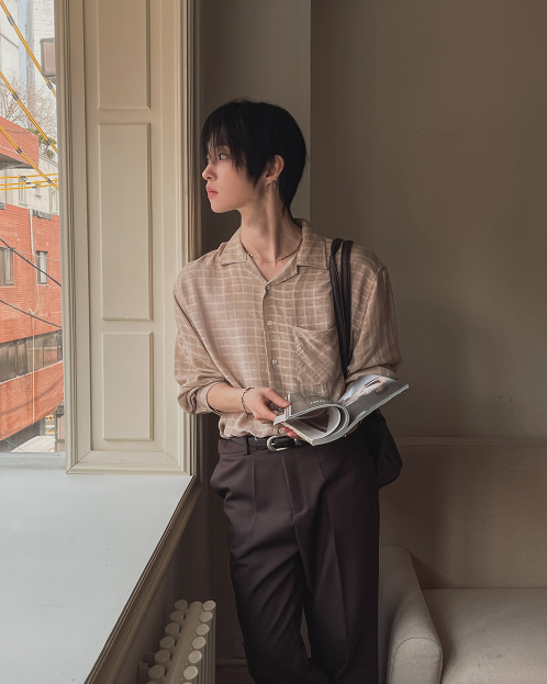 Pigment-Washed Nylon Shirt Jacket