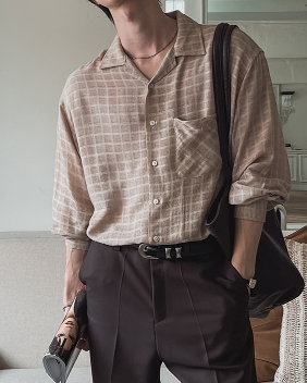 Soft Grid Linen Shirt