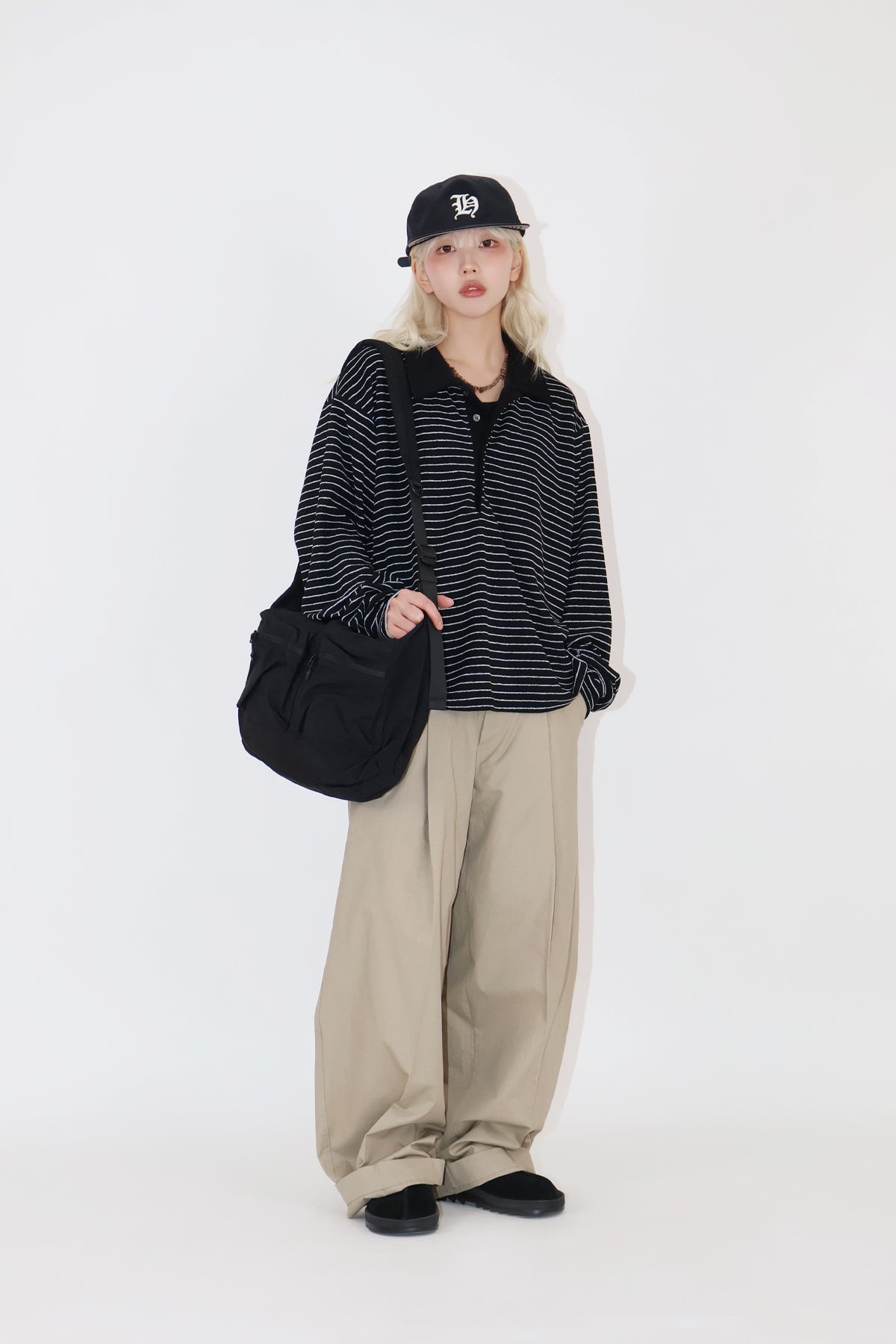 Structured Wide Tuck Slacks
