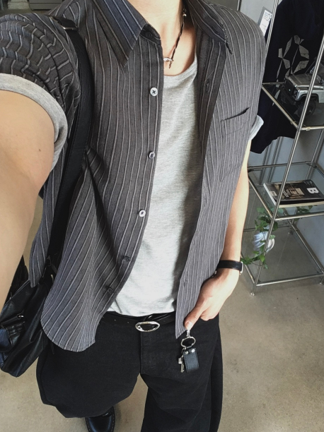 Pigment-Washed Nylon Shirt Jacket