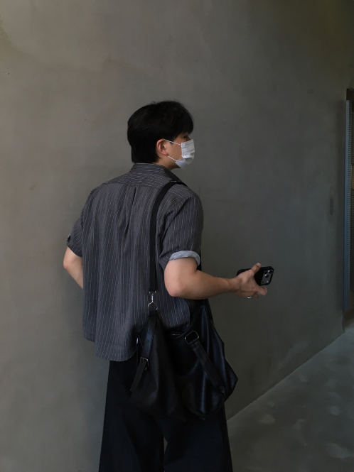 Pigment-Washed Nylon Shirt Jacket