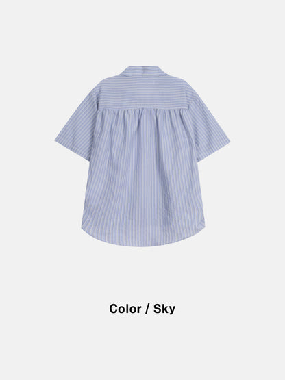 Pigment-Washed Nylon Shirt Jacket