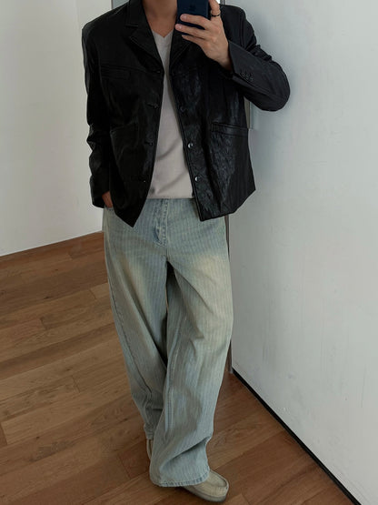 Puckered Wide Pants