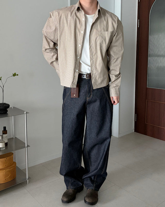 Pigment-Washed Nylon Shirt Jacket